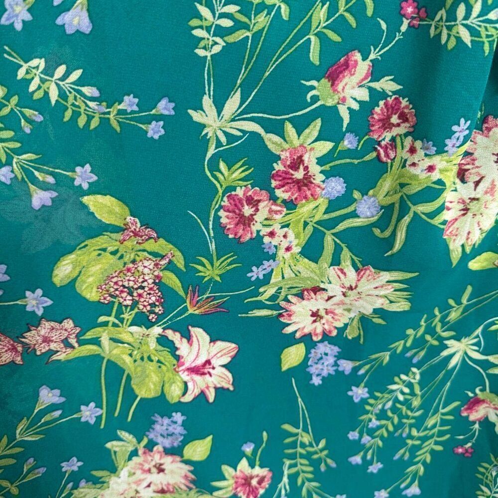 City Studio Teal Green Floral Printed Juniors Babydoll Mini Dress XXL NWT - Picture 5 of 10